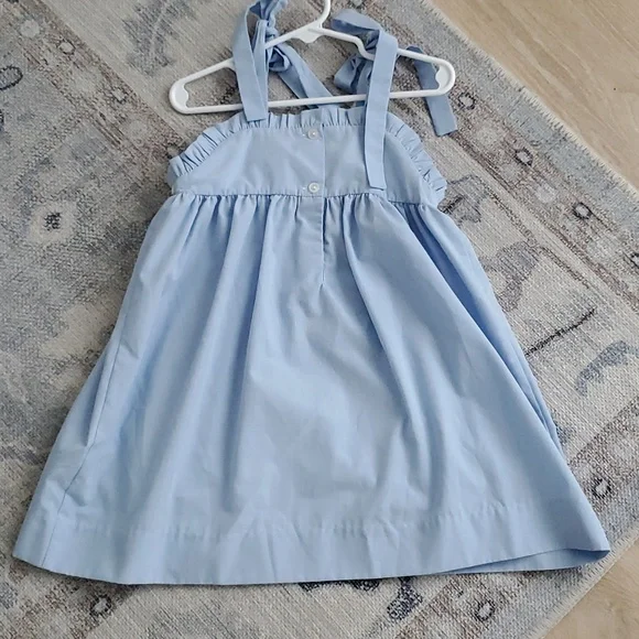 Stitchy Fish Girls Smocked Patriotic American Flag Whales Embroidered Dress Sz3T - Picture 10 of 11